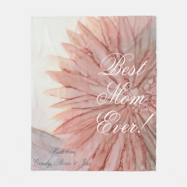 Couverture en polaire "Fleur Pinkish" Personnalise (Devant)