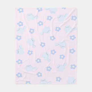 Couverture en polaire fleurie Lizard bleu
