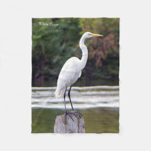 Couverture en polaire Grue Blanche