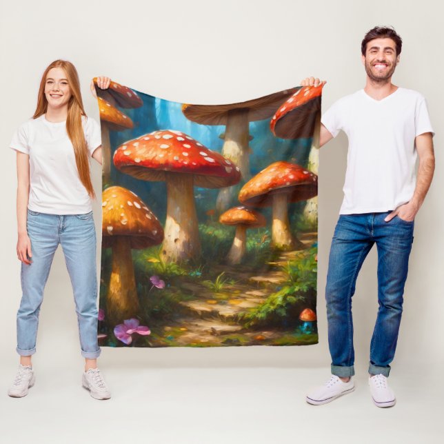 Couverture en polaire Imaginaire Mushrom (En situation)
