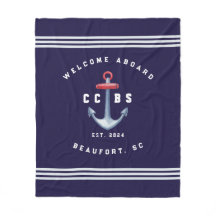 Couverture en polaire marine
