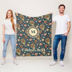 Couverture en polaire Motif de fraise Paisley