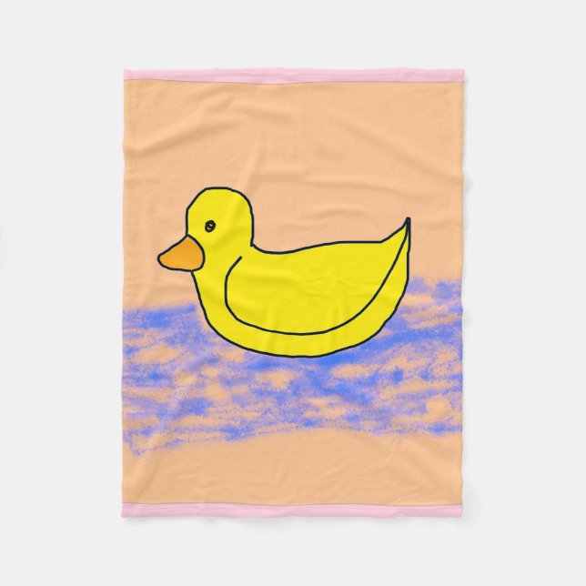 Couverture en polaire pâle rose pâle Anime Ducky (Devant)