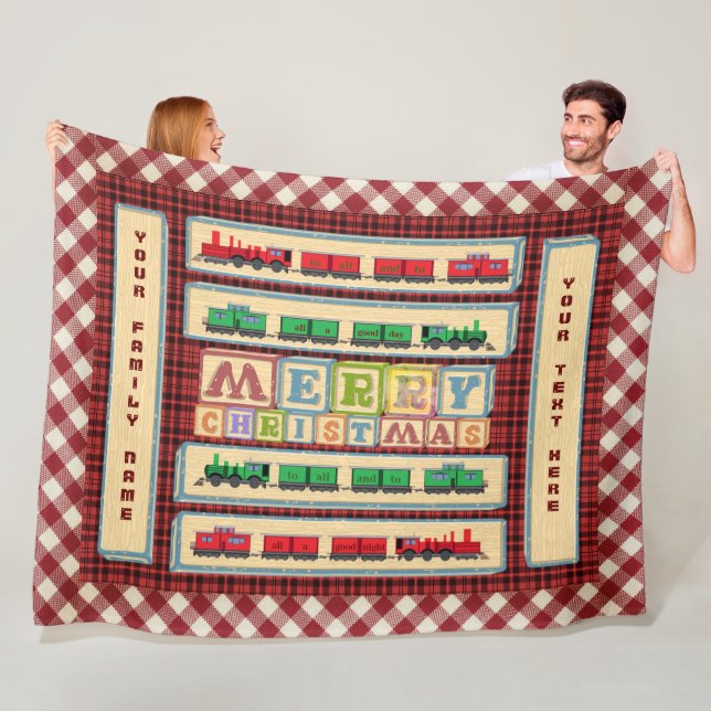 Couverture en polaire personnalisée de Noël Block  (En situation)