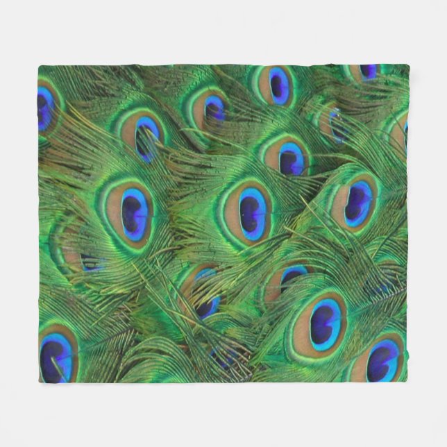 Couverture en polaire, Photo de belles plumes de p (Devant (Horizontal))