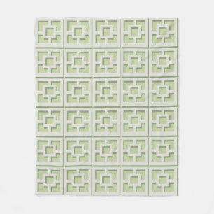 Couverture en polaire Retro Green Trellis