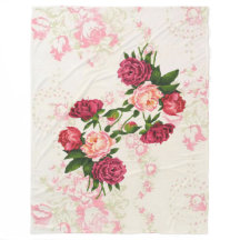 Couverture en polaire rose Roses