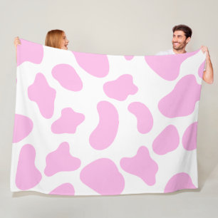 Couverture en polaire rose vache 60x80