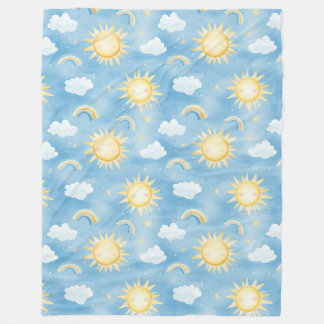 Couverture en polaire Sunshine et Rainbows