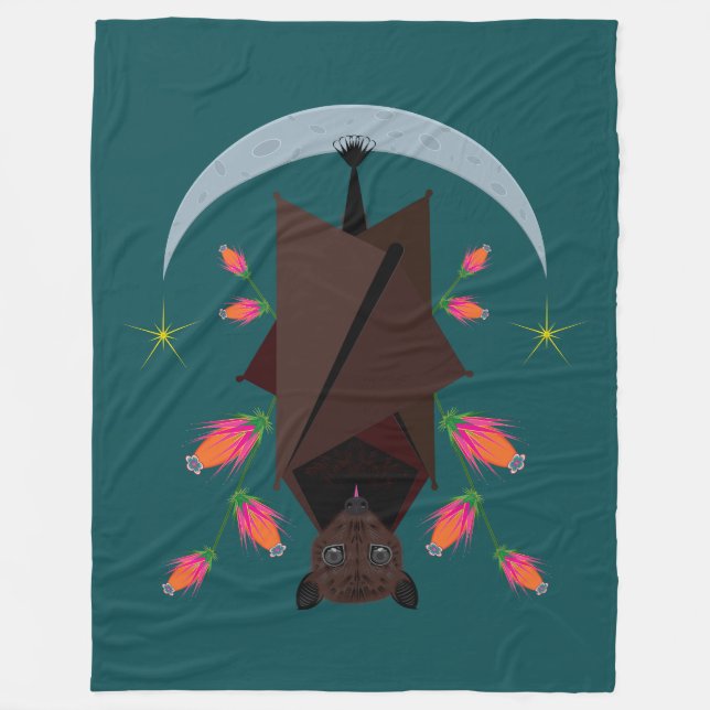 Couverture en polaire Turquoise Fox volante (3 tai (Devant)