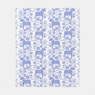 Couverture en toison bleu et blanc du Dala suédois