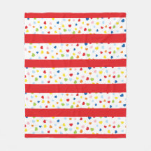 Couverture en toison Confetti et Red Stripe