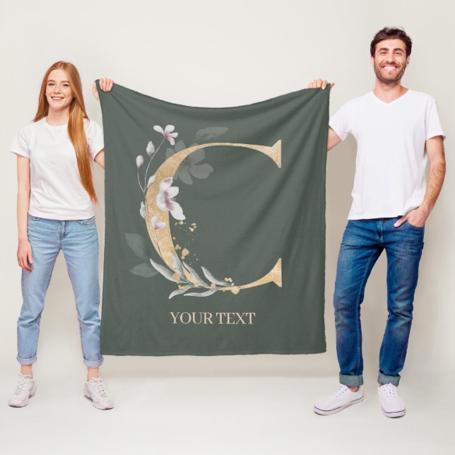 Couverture en toison florale personnalisée (En situation)