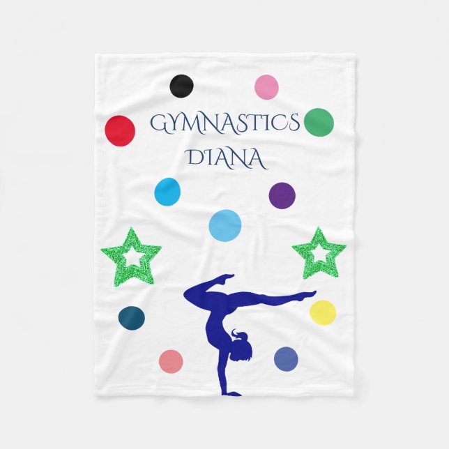 Couverture en toison "GYMNASTICS" avec nom personn (Devant)