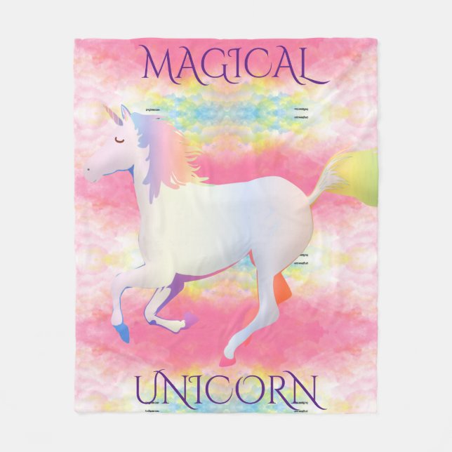 Couverture en toison MAGICAL UNICORN. (Devant)