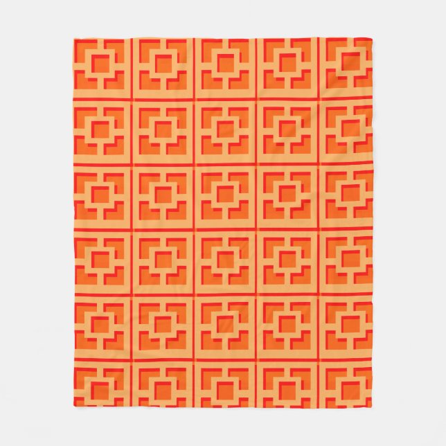 Couverture en toison orange rétro (Devant)