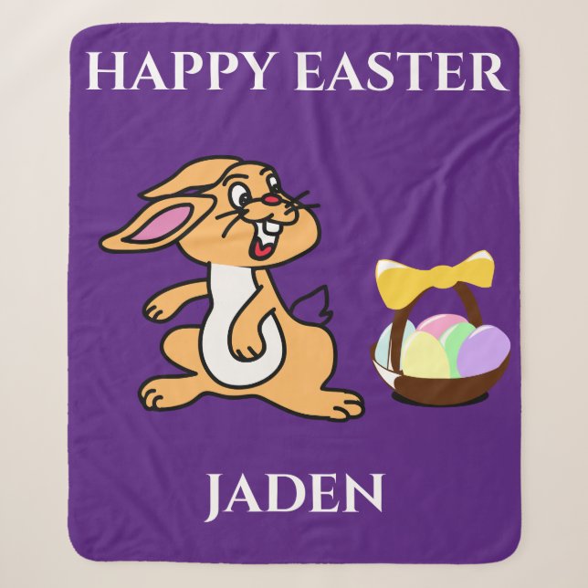 Couverture en toison pour lapin de Pâques et panie (Devant)