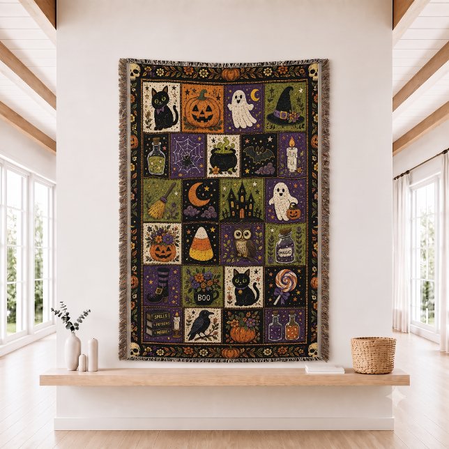 Couverture Ensemble de courtepointe patchwork Halloween couve (Créateur téléchargé)