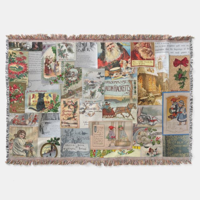 Couverture Ephémère de Noël victorienne antique Collage Art (Devant)
