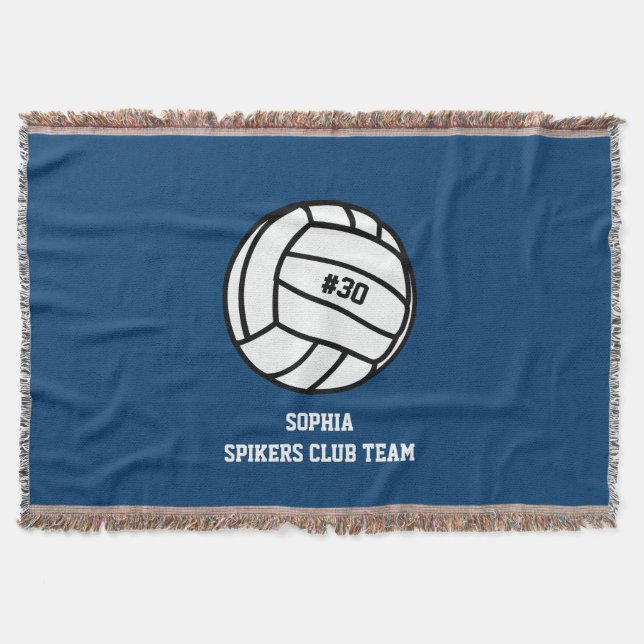 Couverture Équipe de volleyball personnalisée, Nom et numéro  (Devant)