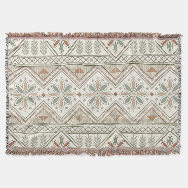 Couverture Ethnique géométrique Tribal Tribal sans couture Mo (Devant)