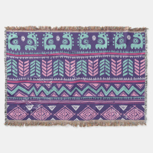 Couverture Ethnique Tribale : Motif coloré sans couture.