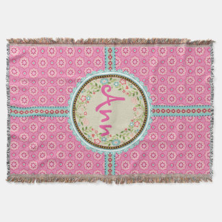 Couverture Étiquette nominative et ruban rose et fleuri