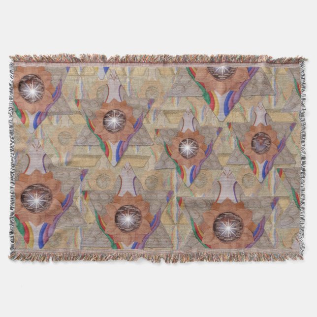 Couverture 'Etoile de David' en cuir et daim (Devant)