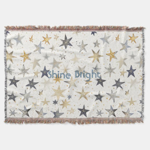 Couverture Étoiles Bleues Argent Or