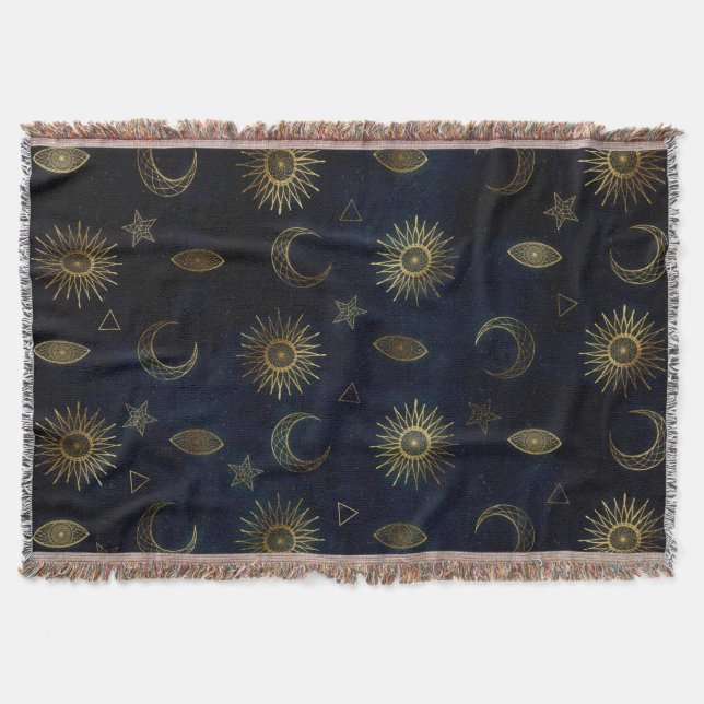 Couverture Étoiles célestes Blue Gold Sun Moon (Devant)