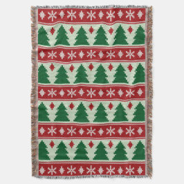 Couverture Evergreens & Snowflakes Knit