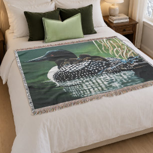 Couverture Famille de Plongeon Huard Lac Faune Nature Verte