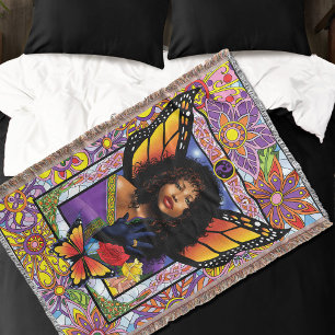 Couverture Fée afro-américaine avec aile papillon monarque