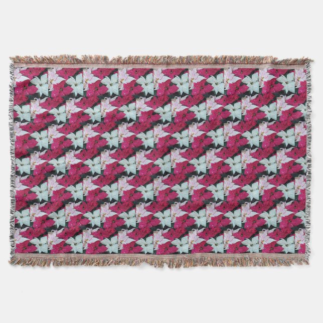 Couverture Festive vacances Poinsettias Floral (Devant)