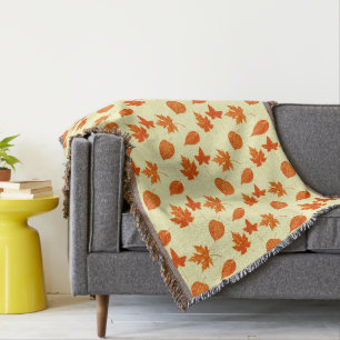 Couverture Feuilles d'automne - jaune pâle et orange