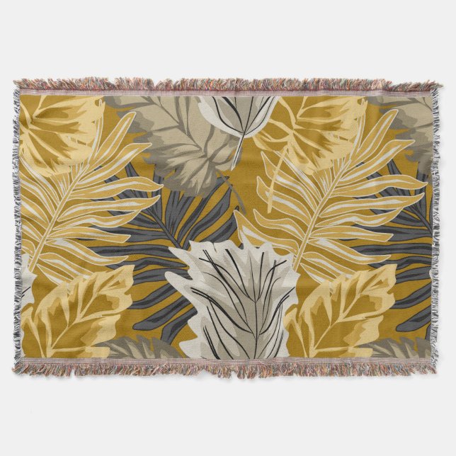 Couverture Feuilles de palmiers, tropical, botanique, jungle, (Devant)