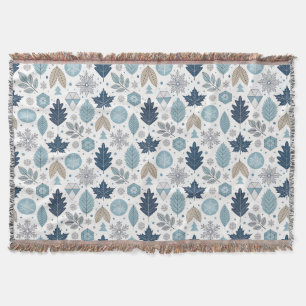 Couverture Feuilles d'hiver et Formes de neige Jeter la couve