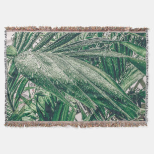Couverture Feuilles tropicaux avec Raindrops