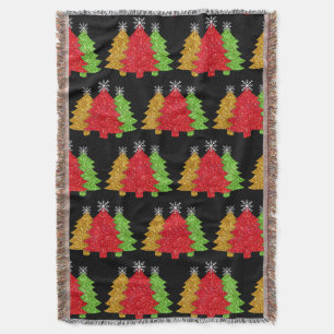 Couverture Flacon de neige de l'arbre de Noël rouge étincelan