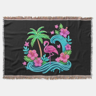 Couverture Flamant rose de néon tropical