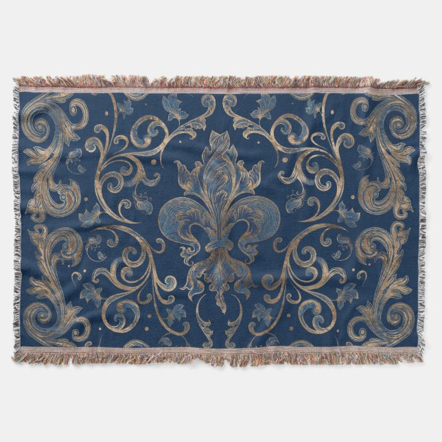 Couverture Fleur de lis, marbre bleu et or (Devant)