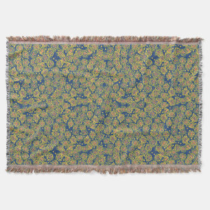 Couverture Fleur de printemps, bleu et jaune, motif floral