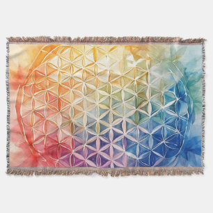 Couverture Fleur de vie - Peinture aquarelle