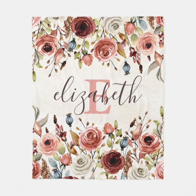 Couverture fleurie personnalisée (Devant)