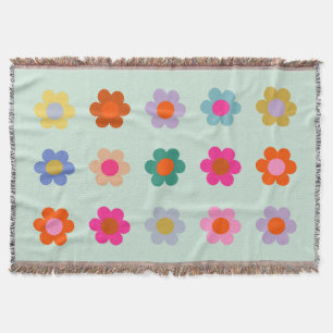 Couverture Fleurs colorées Vintage Floral
