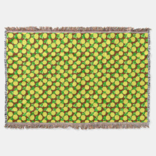 Couverture Fleurs dahlia en jaune et chocolat