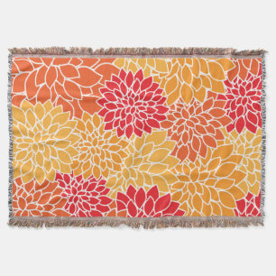 Couverture Fleurs Dahlia, Motif De Fleurs, Dahlia Orange