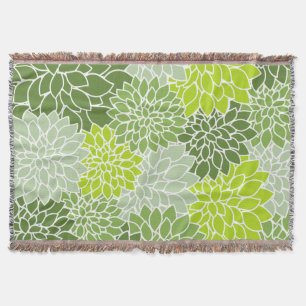 Couverture Fleurs Dahlia, Motif De Fleurs, Dahlia Verte