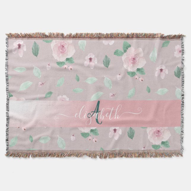 Couverture Fleurs de monogramme à l'aquarelle chic  (Devant)