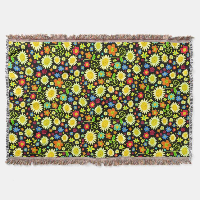 Couverture Fleurs de printemps - Noir (Devant)
